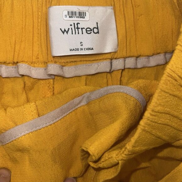 Aritzia Wilfred Faun High Waist Wide Leg Ankle Pants Arizona Yellow Small S - Picture 2 of 6